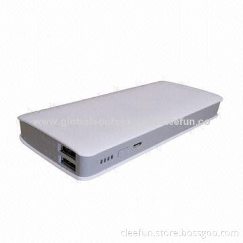 Super slim power bank with 10,400mAh capacity, only 6.4cm width, it is portable to anywhere